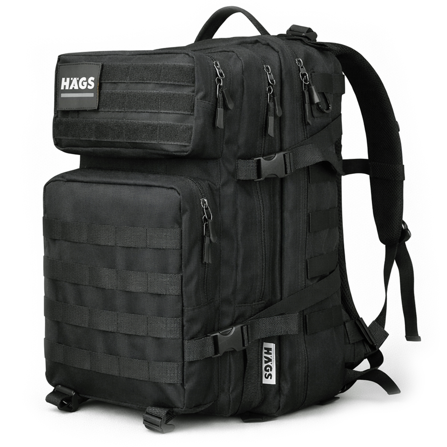 HAEGS Askeri Taktik Sırt Çantası Ordu Derecesinde Sağlam Ağır Hizmet Taktik Çanta 3 Günlük Acil Durum Hücum Çantası Kampçılık Dağcılık Trekking Seyahat Sırt Çantası- 45L - Siyah
