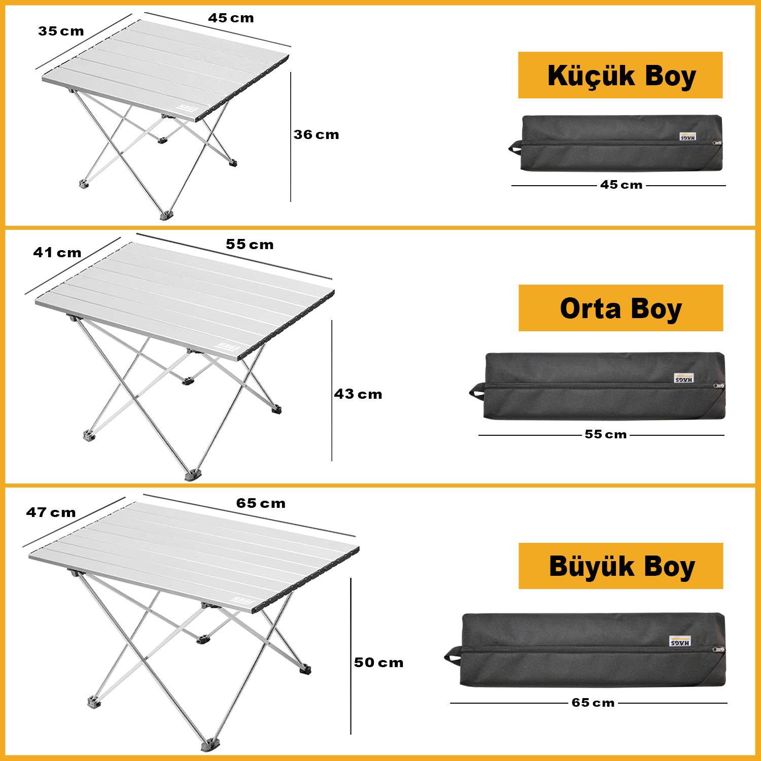 HAEGS Full Alüminyum Katlanır Kamp Masası Piknik BBQ Balıkçılık Avcılık Plaj Hiking için Kolay Taşınabilir Kompakt Outdoor Ultra Hafif Kamp Masası Small - Gümüş 4