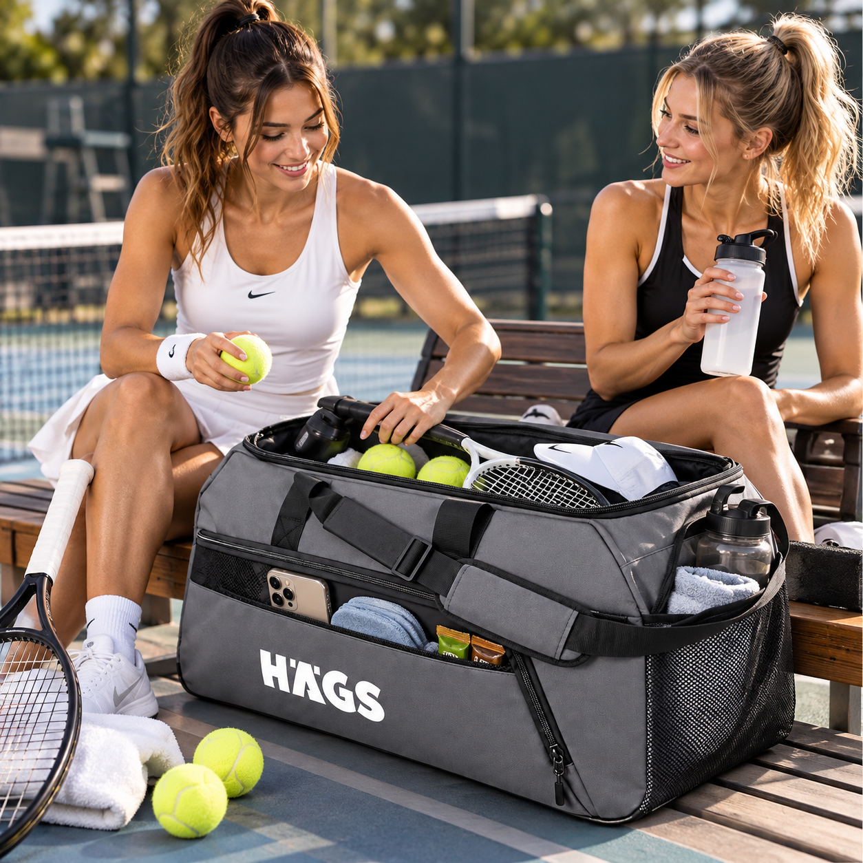 HAEGS Spor Seyahat Çantası Duffle Bag Taşıma Çantası Su Geçirmez Dayanıklı Erkek Kadın için Büyük Boy Spor Çantası Sports Kamp Malzemeleri Taşıma Saklama için 65Lt - Gri 2