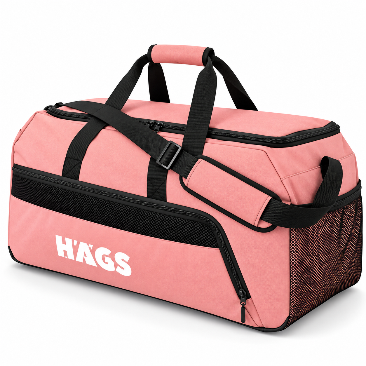 HAEGS Spor Seyahat Çantası Duffle Bag Taşıma Çantası Su Geçirmez Dayanıklı Erkek Kadın için Büyük Boy Spor Çantası Sports Kamp Malzemeleri Taşıma Saklama için 65Lt - Pembe