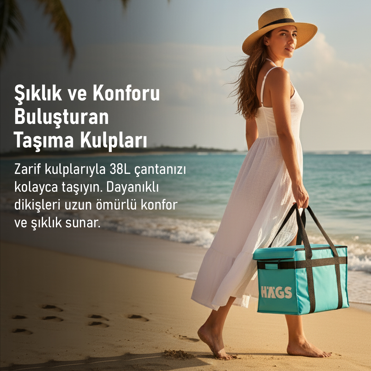 HAEGS Termal Kamp Çantası Termal Termos Çanta Kamp Plaj Piknik Çantası Isı Yalıtımlı Kamp Piknik Yemek Taşıma Çantası Soğutucu Buzluk Geniş Hacimli Büyük Boy 38 Lt- Siyah 6