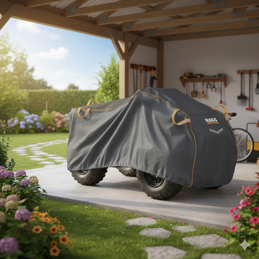 Haegs ATV Brandası ATV Koruma Kılıfı Örtüsü Su Geçirmez Dış Mekan Ağır Hizmet Tipi 4 Mevsim L-200-95-105cm - Gri 2