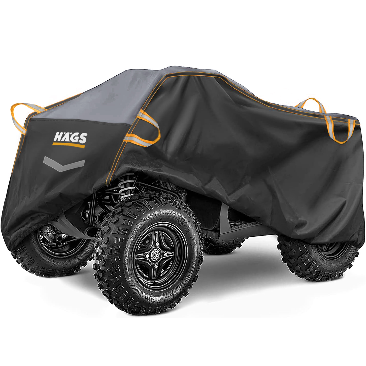 Haegs ATV Brandası ATV Koruma Kılıfı Örtüsü Su Geçirmez Dış Mekan Ağır Hizmet Tipi 4 Mevsim XXL-220-95-105 - Siyah - Gri