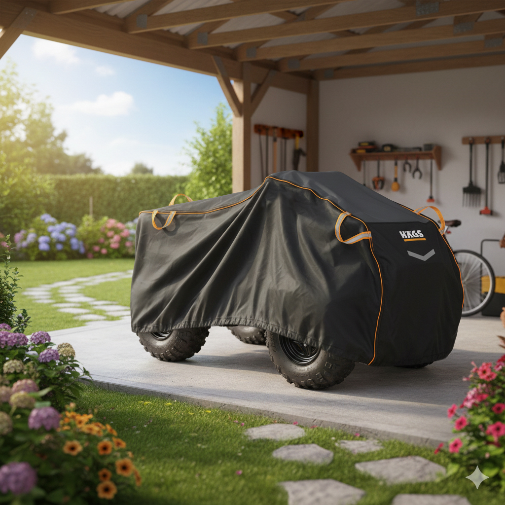 Haegs ATV Brandası ATV Koruma Kılıfı Örtüsü Su Geçirmez Dış Mekan Ağır Hizmet Tipi 4 Mevsim XXXL-255-110-120 - Siyah - Gri 2