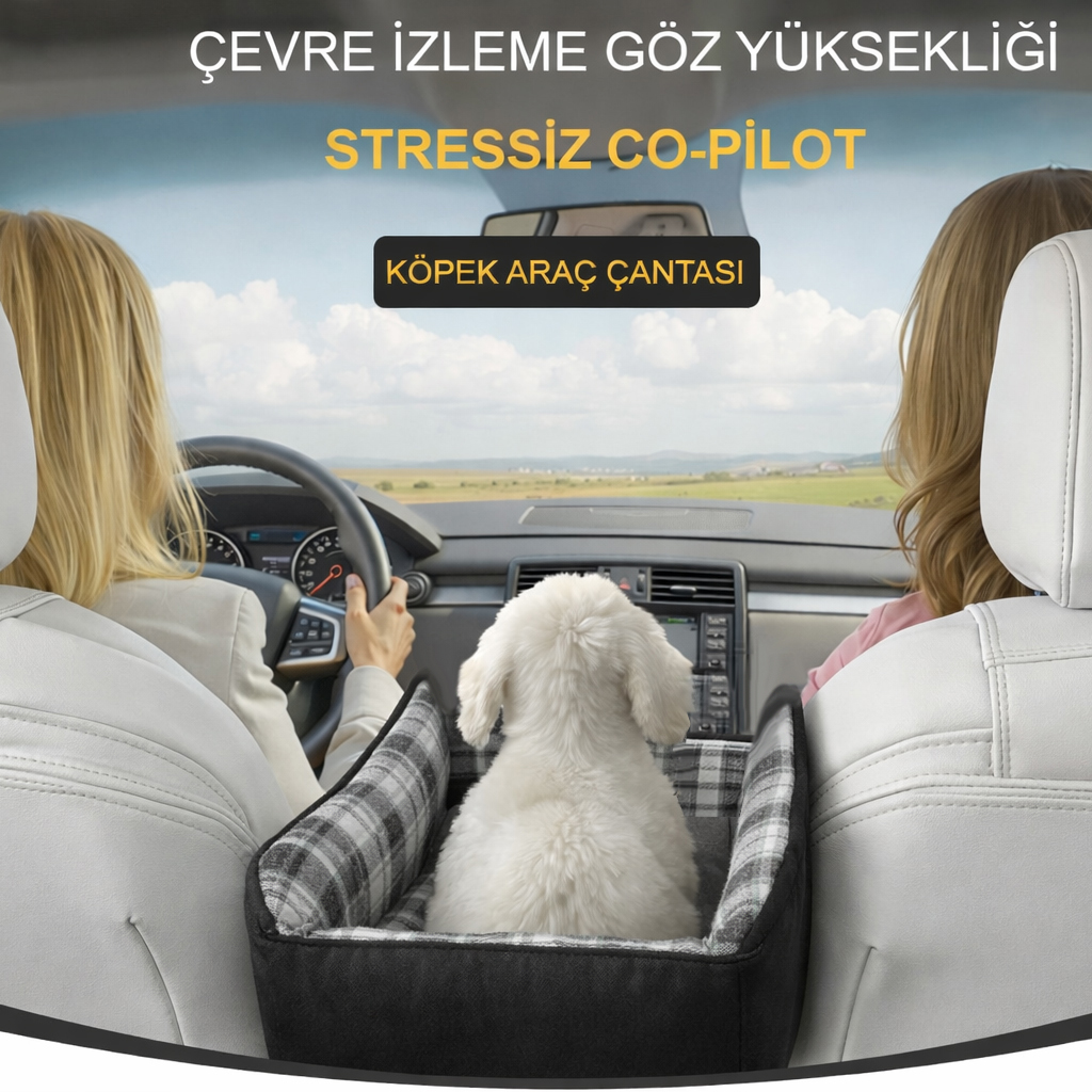 Haegs Araç Konsol Üstü Köpek Koltuğu Köpek Taşıma Çantası Küçük Köpekler İçin Taşınabilir Köpek Yatağı Kol Dayama Yeri Olan Yumuşak Minderli Evcil Hayvan Araba Koltuğu Siyah - Gri 7