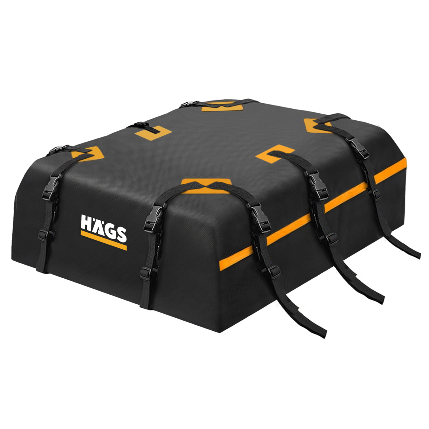 Haegs Araç Üstü Bagaj Çantası Port Bagaj Araç Üstü Tavan Çantası Ağır Hizmet Tipi Su Geçirmez Tüm Araç Tavanları için Üst Rafı Çıtası Olan veya Olmayan 570L 130 x 102 x 43cm Siyah - Turuncu