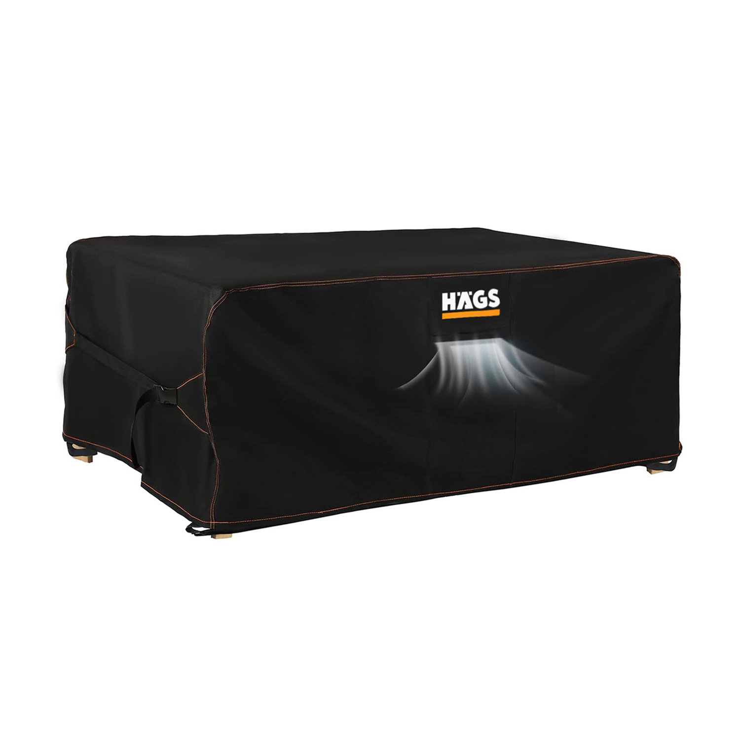 Haegs Bahçe Mobilyası Örtüsü 180-150-90cm Ağır Hizmet Oxford Kumaş Su Geçirmez Dış Mekan Veranda Masa Örtüsü Havalandırmalı Masa ve Sandalye Koruma Kılıfı Siyah