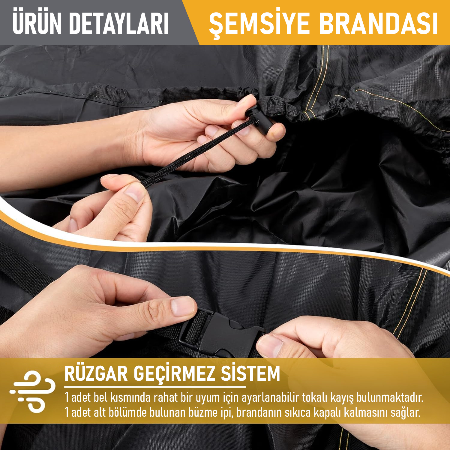 Haegs Bahçe Şemsiye Kılıfı Veranda Parasol Konsol Şemsiyesi Brandası Koruma Örtüsü Su Geçirmez Hava Koşullarına Dayanıklı Bahçe Gölgelik Güneşlik Örtüsü 210-45 72 32 cm Siyah 4