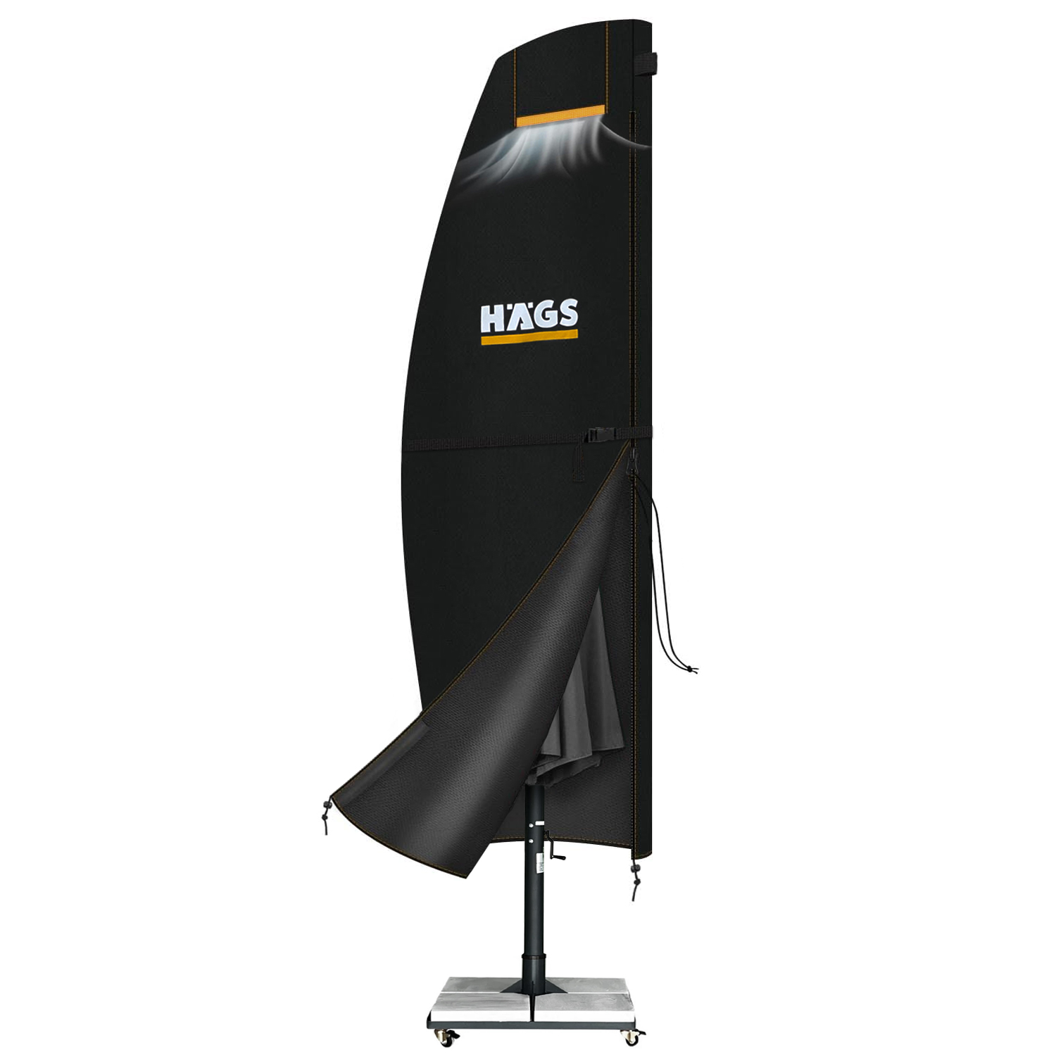 Haegs Bahçe Şemsiye Kılıfı Veranda Parasol Konsol Şemsiyesi Brandası Koruma Örtüsü Su Geçirmez Hava Koşullarına Dayanıklı Bahçe Gölgelik Güneşlik Örtüsü 280-30 81 46 cm Siyah