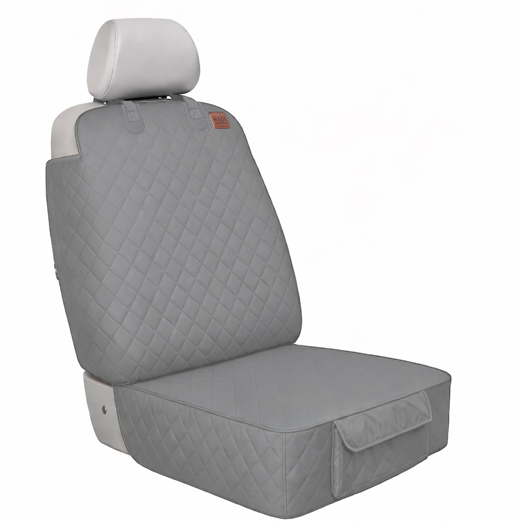 Haegs Evcil Hayvan Ön Koltuk Kılıfı - Araç Köpek Koltuk Koruma Örtüsü Yan Kanatlı Kaymaz Ağır Hizmet Tipi Su Geçirmez Koltuk Koruyucu Kılıf - Gri