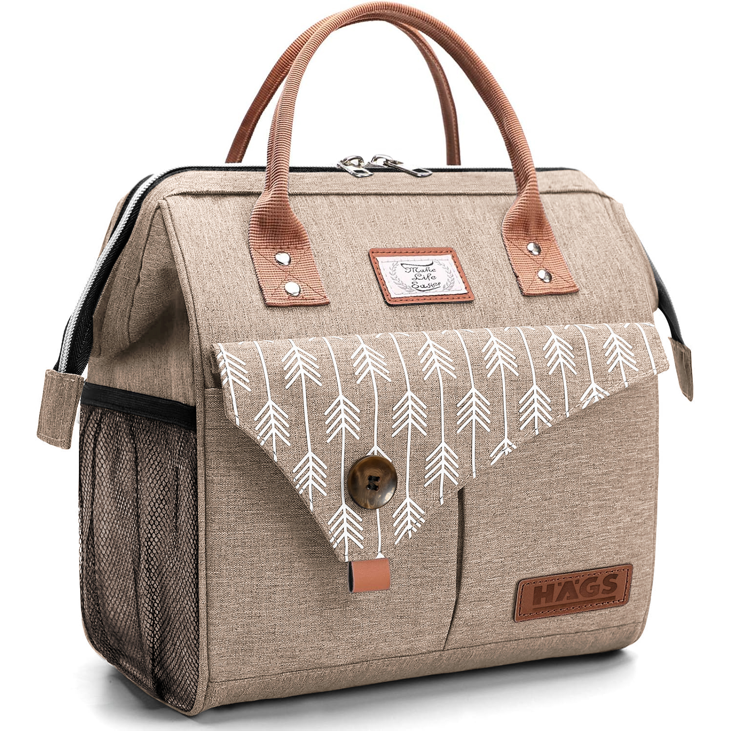 Haegs Kadın Termal Çanta Yalıtımlı Yemek Taşıma Bayan Beslenme Çantası Sızdırmaz Beslenme Kutusu Yetişkinler ve Çalışanlar İçin 11L BeJ