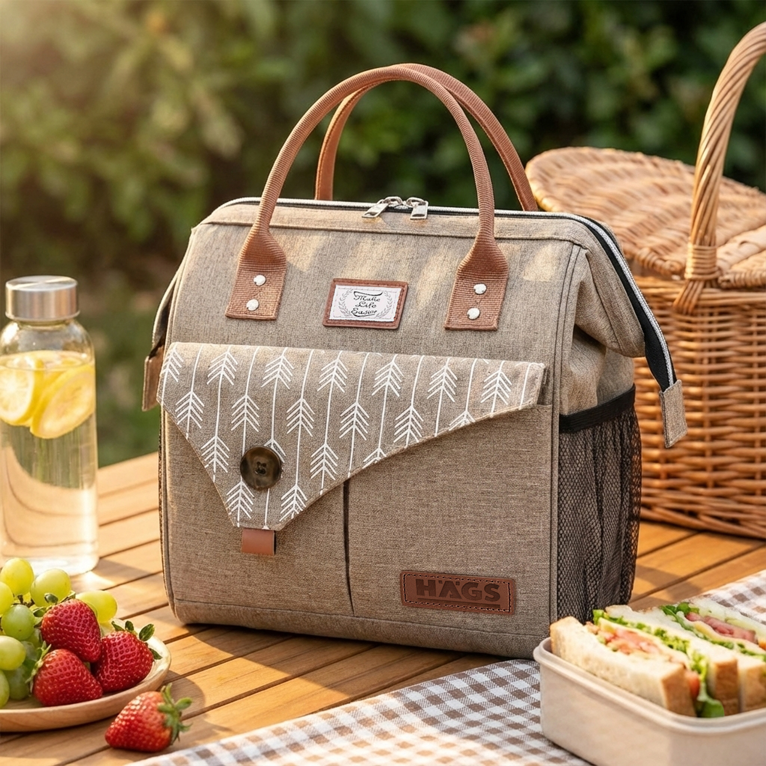 Haegs Kadın Termal Çanta Yalıtımlı Yemek Taşıma Bayan Beslenme Çantası Sızdırmaz Beslenme Kutusu Yetişkinler ve Çalışanlar İçin 11L BeJ 2