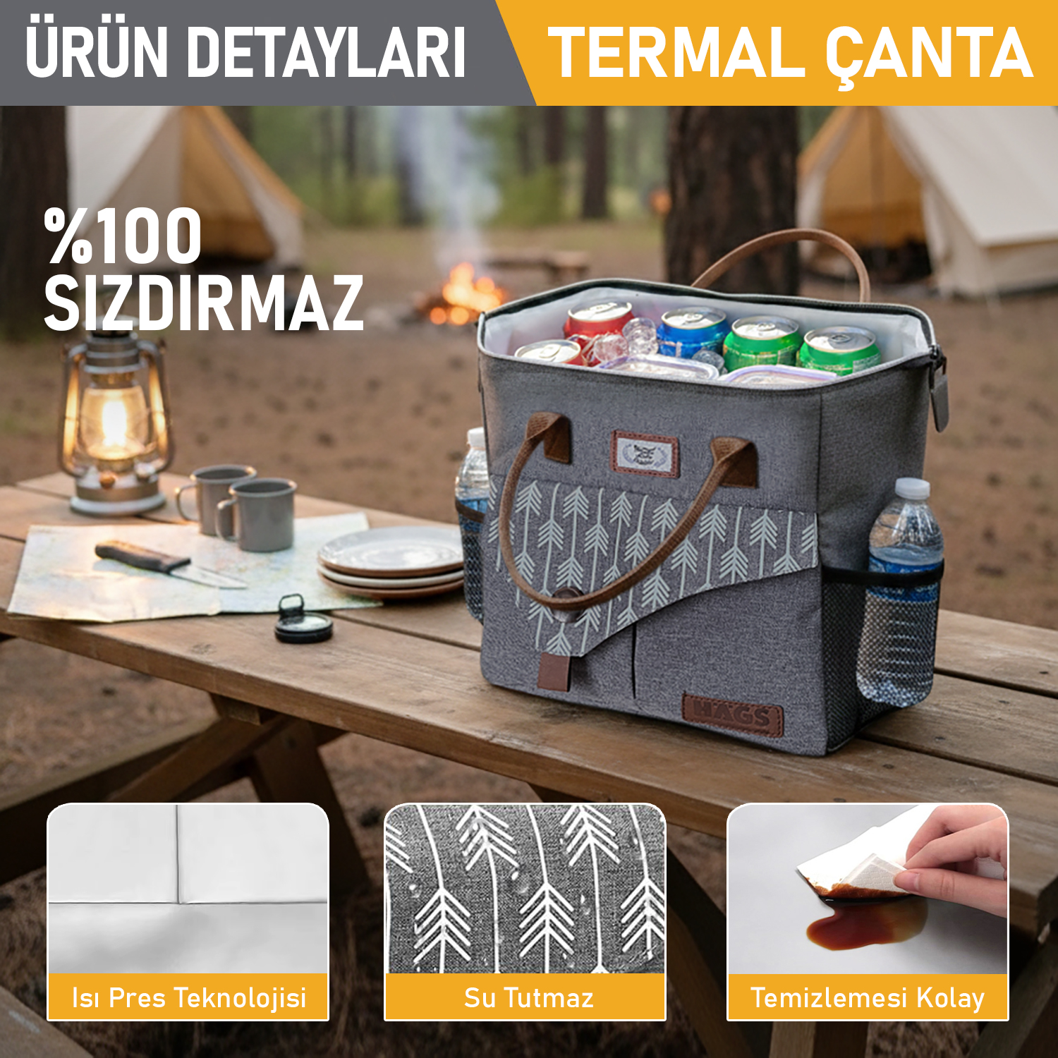 Haegs Kadın Termal Çanta Yalıtımlı Yemek Taşıma Bayan Beslenme Çantası Sızdırmaz Beslenme Kutusu iş Ofis Kamp Piknik için İçin 11L Pembe 5