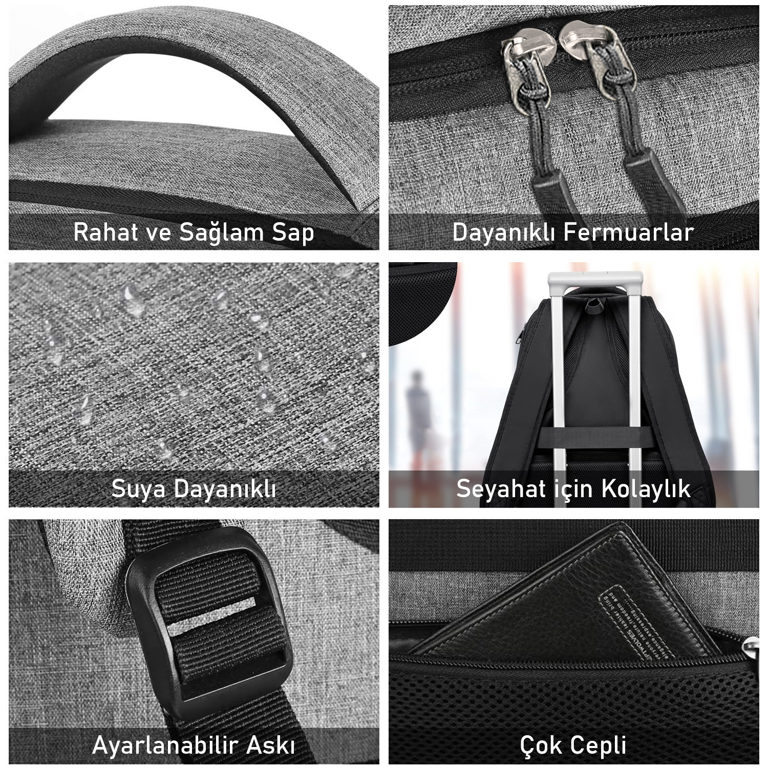 Haegs Laptop Sırt Çantası Multi Cepli İş Seyahat Çantası Dizüstü Bilgisayar Sırt Çantası Suya Dayanıklı Kolej Bilgisayar Çantası Kadınlar ve Erkekler İçin Çok Bölmeli Organizer Çanta - Koyu Mavi 4