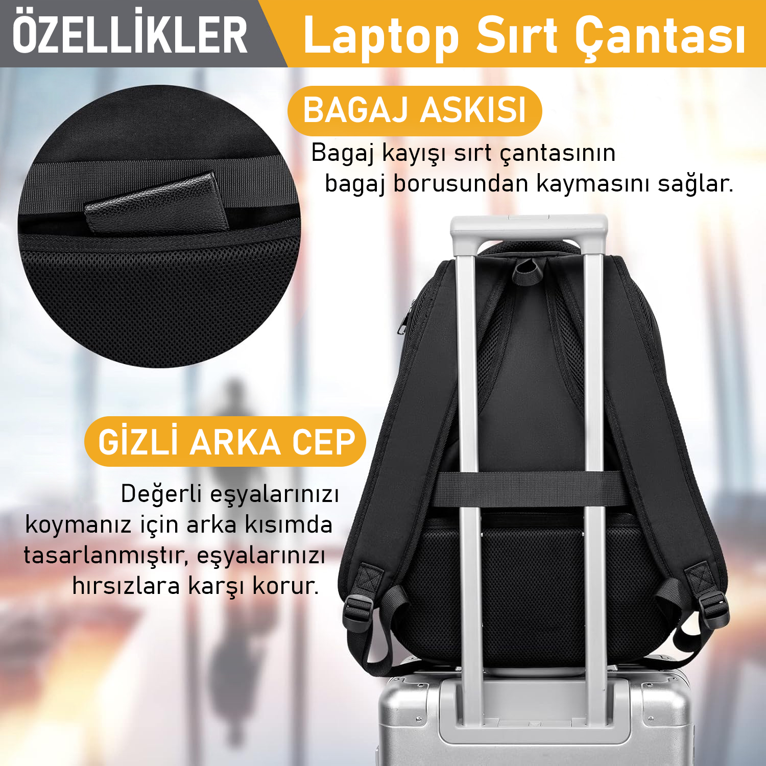 Haegs Laptop Sırt Çantası Multi Cepli İş Seyahat Çantası Dizüstü Bilgisayar Sırt Çantası Suya Dayanıklı Kolej Bilgisayar Çantası Kadınlar ve Erkekler İçin Çok Bölmeli Organizer Çanta - Koyu Mavi 6