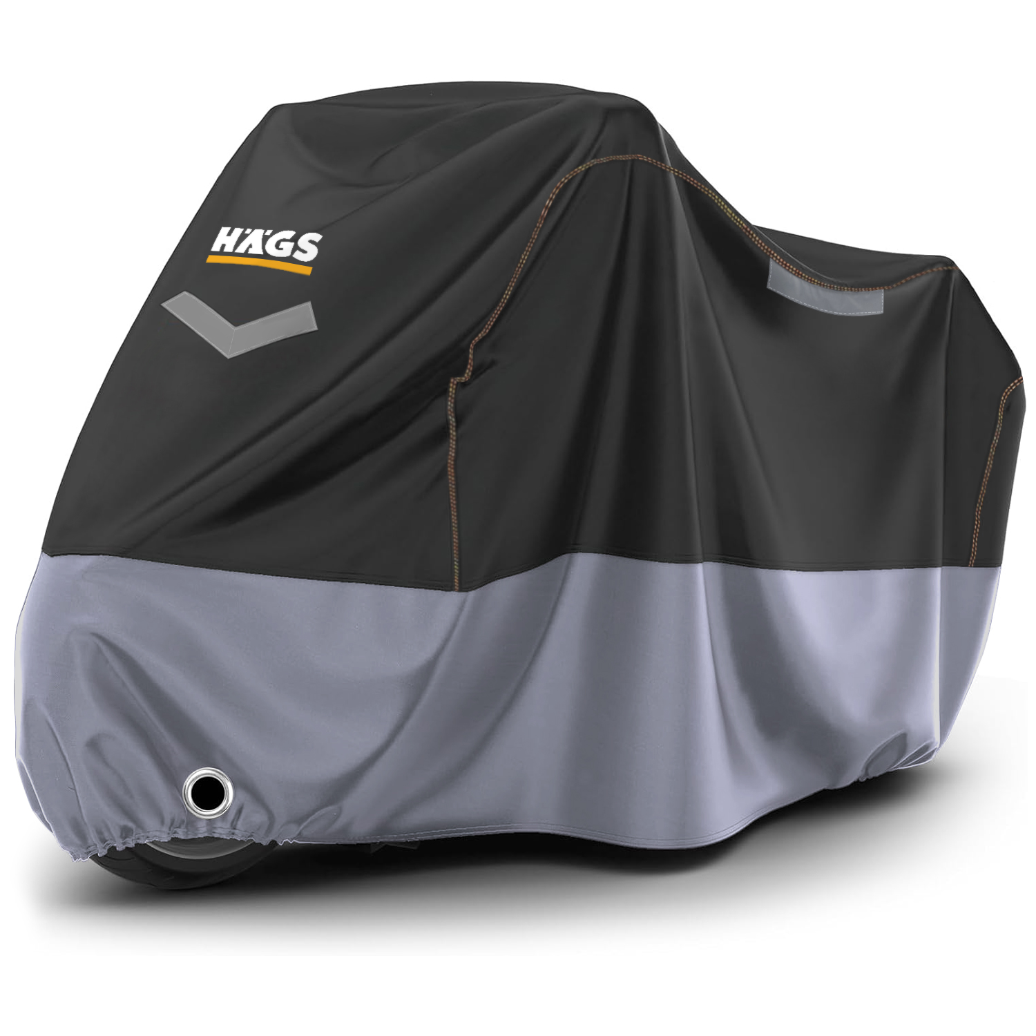 Haegs Motosiklet Brandası Motor Kılıfı Örtüsü Dış Mekan Motosiklet Örtüsü Su Geçirmez Rüzgar Toz Geçirmez Motor Garaj Brandası Kışa Dayanıklı XXL 265x105x125 cm - Siyah -Gri 1