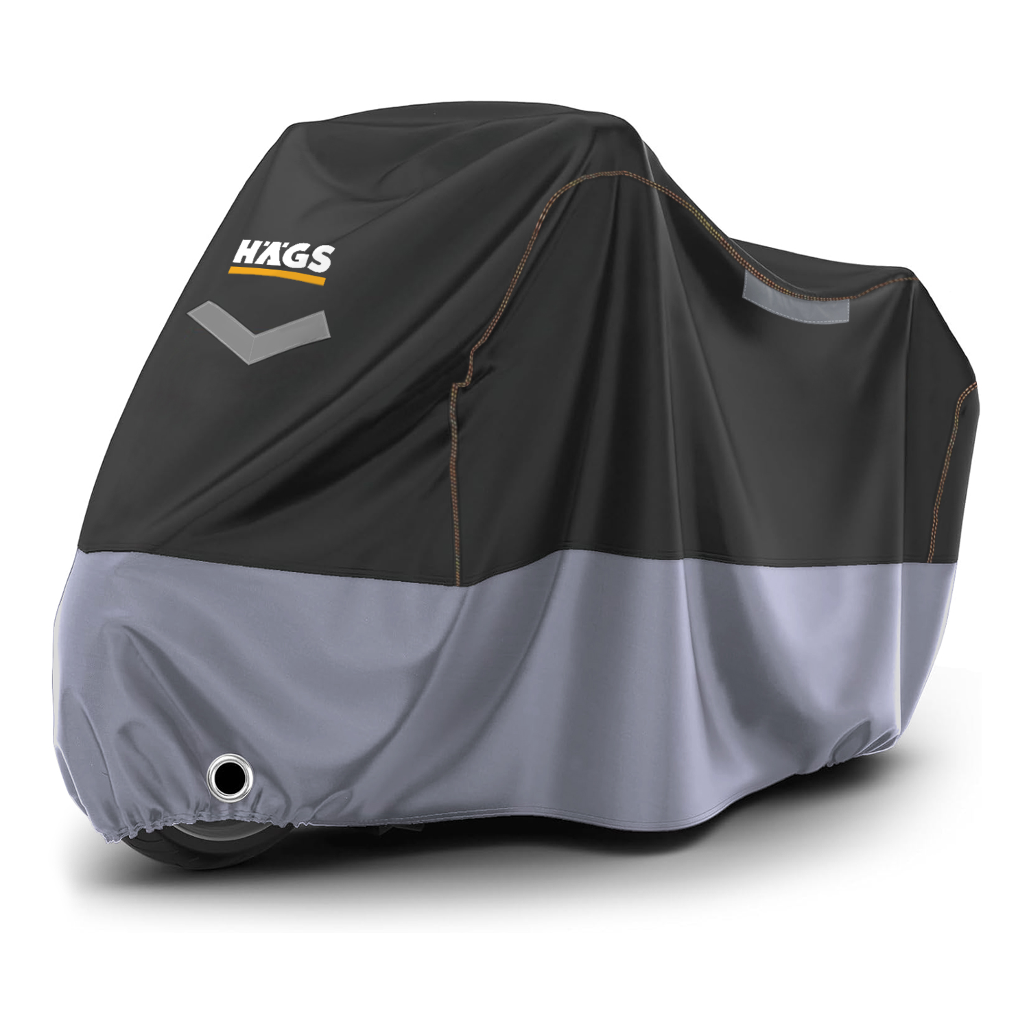 Haegs Motosiklet Brandası Motor Kılıfı Örtüsü Dış Mekan Motosiklet Örtüsü Su Geçirmez Rüzgar Toz Geçirmez Motor Garaj Brandası Kışa Dayanıklı XL 245x95x125 cm - Siyah - Gri 1