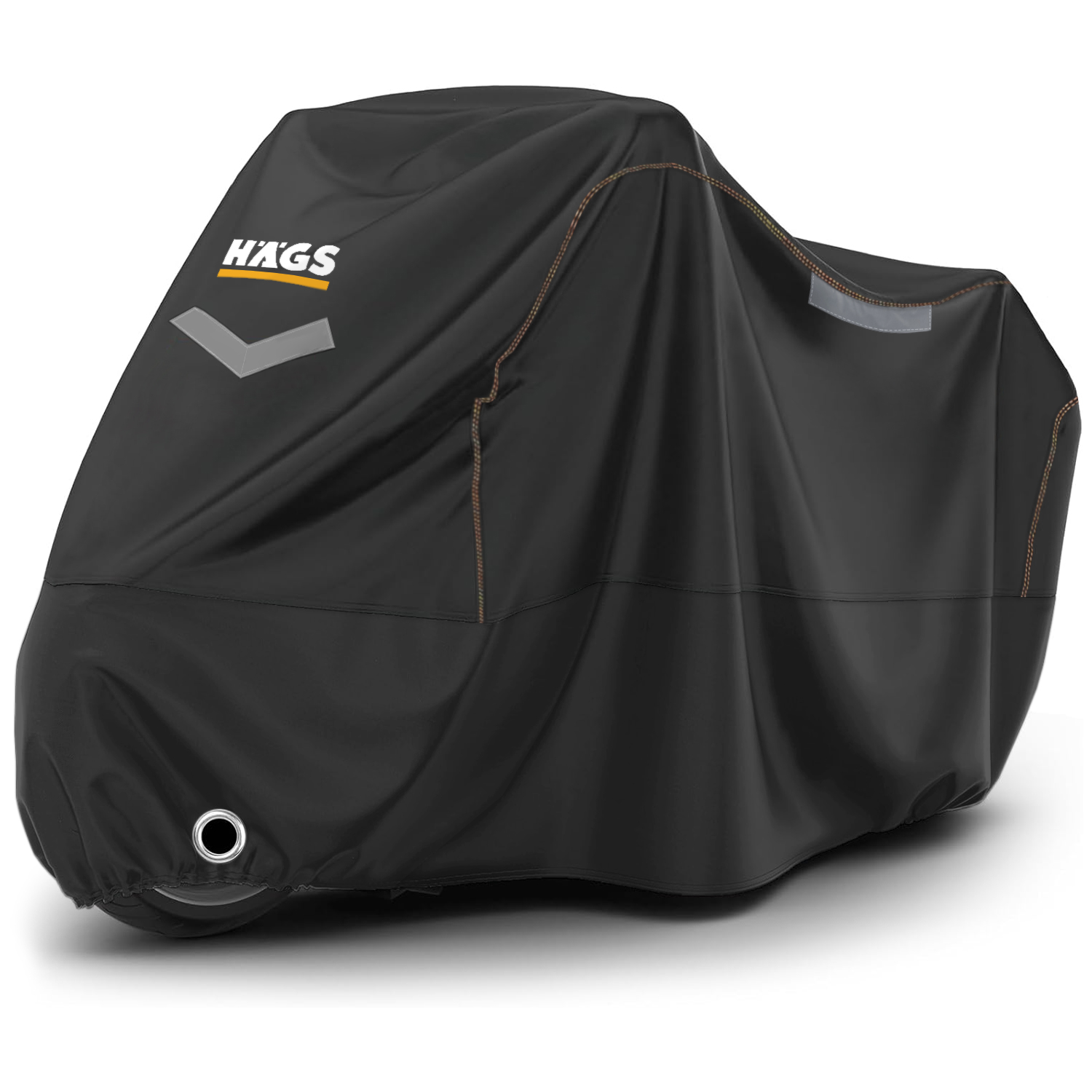 Haegs Motosiklet Brandası Motor Kılıfı Örtüsü Dış Mekan Motosiklet Örtüsü Su Geçirmez Rüzgar Toz Geçirmez Motor Garaj Brandası Kışa Dayanıklı XXL 265x105x125 cm - Siyah 1
