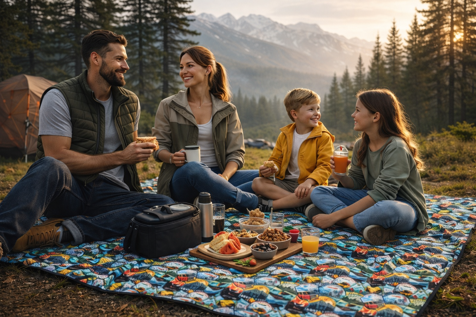 Haegs Piknik Örtüsü Çanta Kamp Matı Plaj Matı Piknik Yer Örtüsü Seyahat Kamp Outdoor Park Çim Kum Tutmaz Su Geçirmez Kullanışlı Çanta Model Katlanabilir 200x150cm - Adventure 2