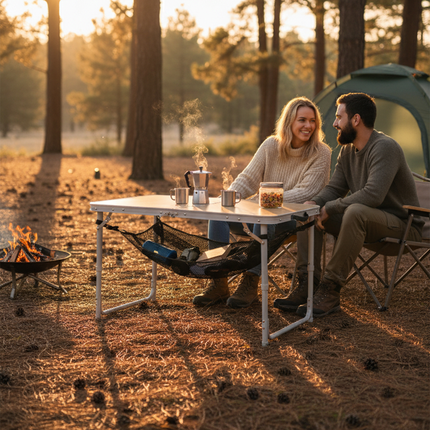 Masa Altı Saklama Filesi Kamp Piknik Outdoor için Masa Altı Kamp Malzemeleri Eşya Depolama Düzenleyici Organizer Kese Hurç File - L - 70x30 cm - Gri 4