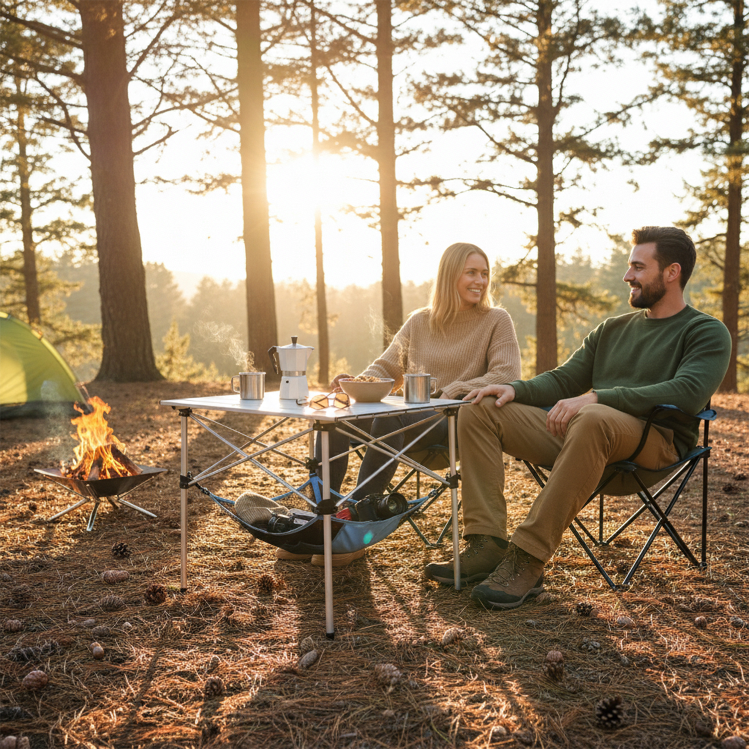 Masa Altı Saklama Filesi Kamp Piknik Outdoor için Masa Altı Kamp Malzemeleri Eşya Depolama Düzenleyici Organizer Kese Hurç File - M - 45x45 cm - Mavi 4